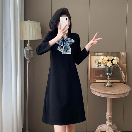 秋季新款大码宽松时尚中长裙子遮肉显瘦百搭打底连衣裙女 服裝批發女裝批發服飾貨源