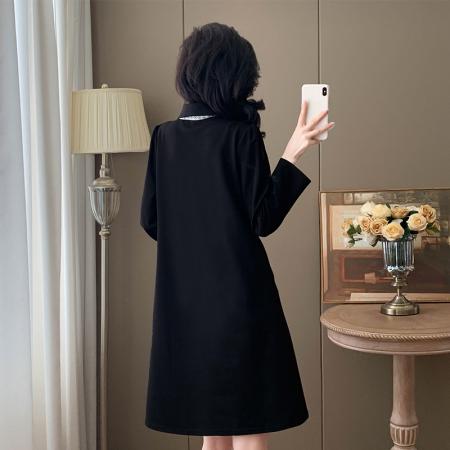 秋季新款大码宽松时尚中长裙子遮肉显瘦百搭打底连衣裙女 服裝批發女裝批發服飾貨源