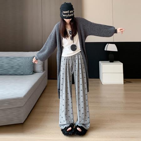 秋季大码女装蝴蝶结糯米裤山本裤直筒垂感阔腿裤软糯拖地裤 服裝批發女裝批發服飾貨源