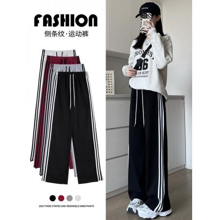 秋大码女装美式阔腿新款伞兵高腰显瘦宽松休闲束脚直筒卫裤 服裝批發女裝批發服飾貨源