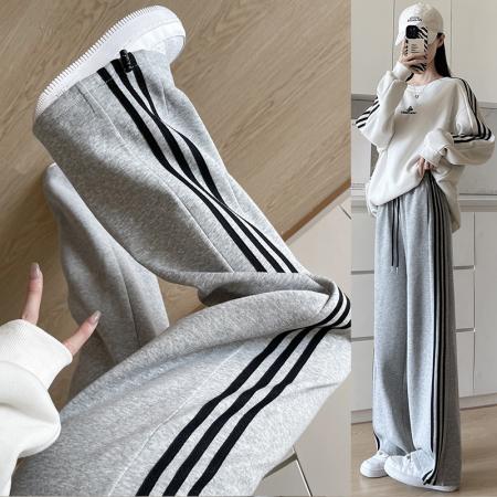 秋大码女装美式阔腿新款伞兵高腰显瘦宽松休闲束脚直筒卫裤 服裝批發女裝批發服飾貨源