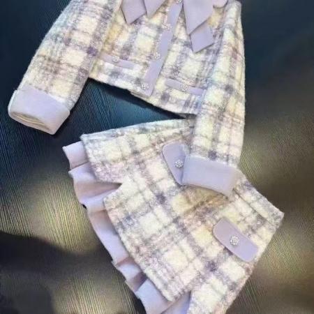 FA45757# 新款秋冬外套气质时尚香风长袖两件套小众短裙加厚套装 服裝批發女裝批發服飾貨源