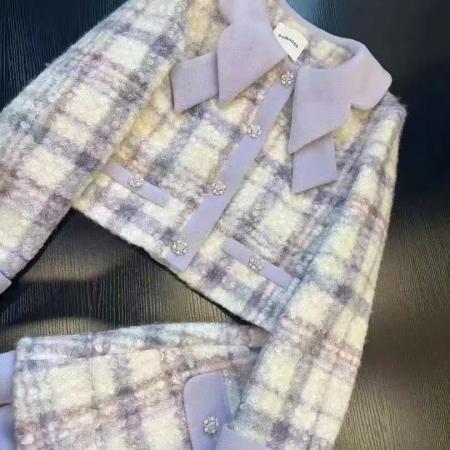 FA45757# 新款秋冬外套气质时尚香风长袖两件套小众短裙加厚套装 服裝批發女裝批發服飾貨源