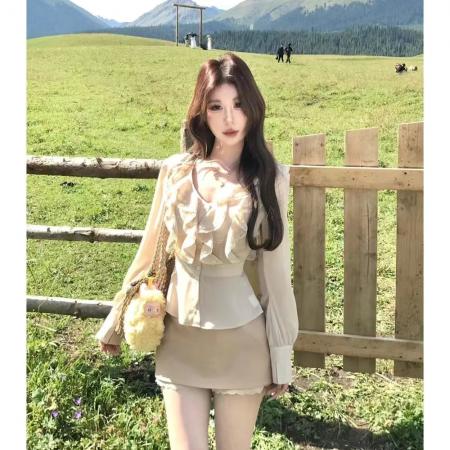 FA45760# 小众设计感女时尚套装气质复古风纯欲辣妹风 服裝批發女裝批發服飾貨源