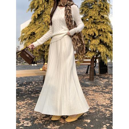 FA45769# 安可拉紫针织鱼尾裙半身裙女包臀长裙加厚毛线一步半裙秋冬 服裝批發女裝批發服飾貨源