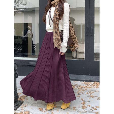 FA45769# 安可拉紫针织鱼尾裙半身裙女包臀长裙加厚毛线一步半裙秋冬 服裝批發女裝批發服飾貨源