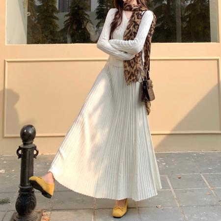 FA45769# 安可拉紫针织鱼尾裙半身裙女包臀长裙加厚毛线一步半裙秋冬 服裝批發女裝批發服飾貨源