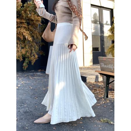 FA45771# 安可拉红针织鱼尾裙半身裙女包臀长裙加厚毛线一步半裙秋冬 服裝批發女裝批發服飾貨源