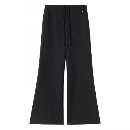 FA45774# 秋冬新款微喇羊绒高腰休闲阔腿喇叭拖地裤女加绒加厚裤子 服裝批發女裝批發服飾貨源