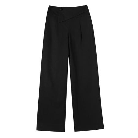 FA45775# 窄版阔腿裤女西装裤垂感西裤裤子显瘦休闲直筒拖地裤 服裝批發女裝批發服飾貨源