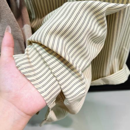 FA45787# 蓝色条纹披肩衬衫套装女秋高级感叠穿长袖衬衣外套休闲 服裝批發女裝批發服飾貨源