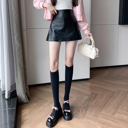 FA45792# A字短裙女秋冬pu皮裙裤高腰性感辣妹短裤裙皮短裤半身裙 服裝批發女裝批發服飾貨源