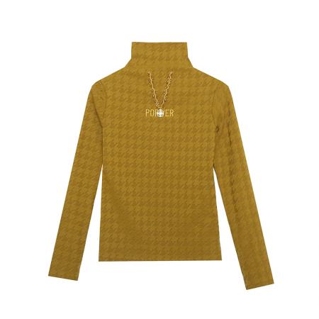 FA45812# 秋冬新款抓绒半高领刺绣钉珠打底衫保暖弹力修身显瘦内搭上衣 服裝批發女裝批發服飾貨源