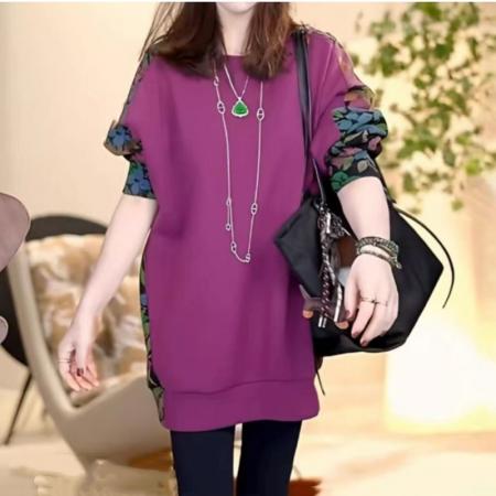 FA45837# 慵懒风时尚中长款气质连帽大码卫衣宽松休闲百搭上衣女 服裝批發女裝批發服飾貨源