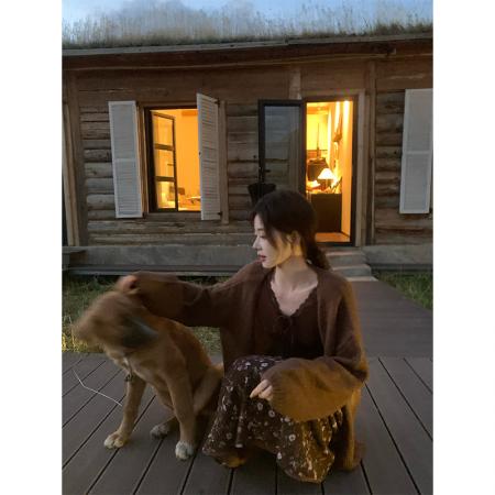 FA45889# EIA一尧甜心欧蕾纯欲气质上衣女秋新款设计感收腰V领长袖t恤 服裝批發女裝批發服飾貨源