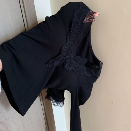 FA45906# 带胸垫秋冬纯欲蕾丝V领内搭打底衫女保暖长袖修身上衣 服裝批發女裝批發服飾貨源