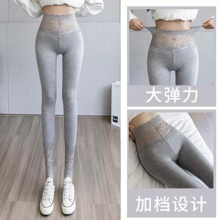 FA45913# 莫代尔打底裤女内外穿春秋季棉高弹力蕾丝胖MM修身显瘦秋裤女 服裝批發女裝批發服飾貨源