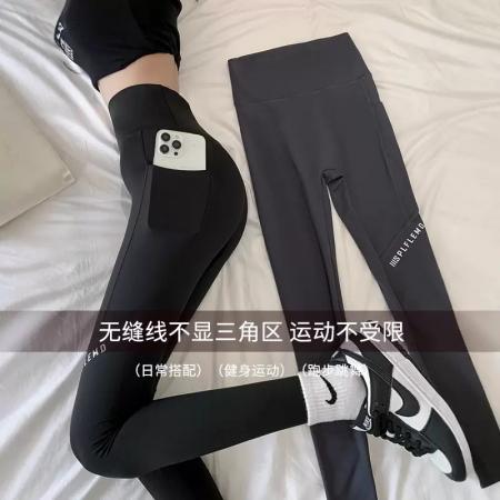 FA45914# 初秋带口袋鲨鱼裤女外穿薄款高腰提臀收腹瑜伽骑行打底裤 服裝批發女裝批發服飾貨源