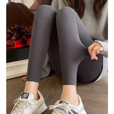 FA45915# 德绒打底裤双面磨砂秋裤舒适保暖棉裤女可外穿高腰九分裤加绒棉裤 服裝批發女裝批發服飾貨源