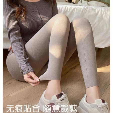 FA45915# 德绒打底裤双面磨砂秋裤舒适保暖棉裤女可外穿高腰九分裤加绒棉裤 服裝批發女裝批發服飾貨源