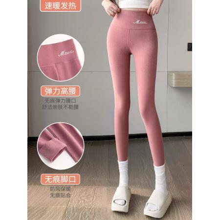 FA45915# 德绒打底裤双面磨砂秋裤舒适保暖棉裤女可外穿高腰九分裤加绒棉裤 服裝批發女裝批發服飾貨源