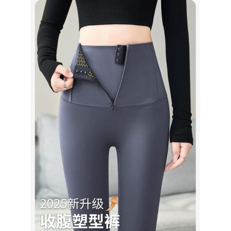 FA45916# 拉链塑身加绒鲨鱼裤女外穿秋冬新款打底裤高腰收腹提臀瑜伽裤 服裝批發女裝批發服飾貨源