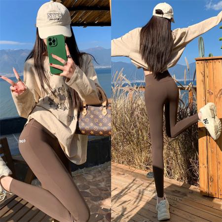 FA45919# 春季鲨鱼裤女外穿高腰收腹侧口袋紧身裤瑜伽裤小脚裤 服裝批發女裝批發服飾貨源