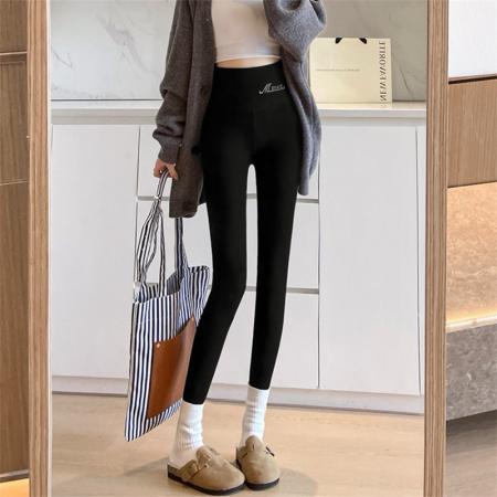 FA45920# 秋冬螺纹大码百搭显瘦小脚裤高腰打底裤女紧身弹力裤 服裝批發女裝批發服飾貨源