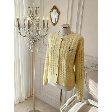 FA45927# 韩系慵懒风麻花针织开衫女秋季新款软糯宽松毛衣外套上衣 服裝批發女裝批發服飾貨源