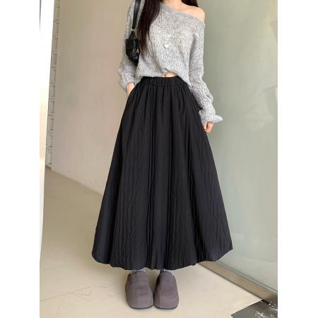 FA45945# 新款韩版秋冬花苞裙中长裙韩版裙子女常规和夹棉 服裝批發女裝批發服飾貨源