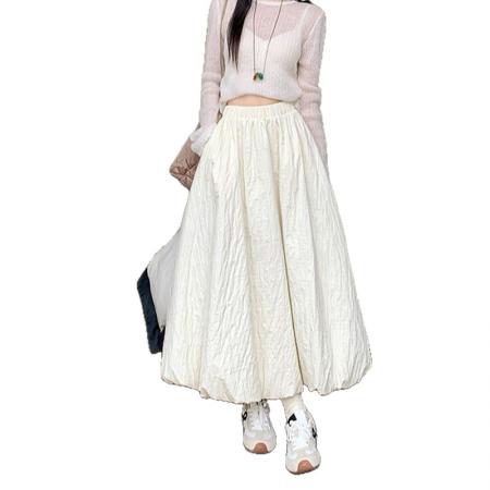 FA45945# 新款韩版秋冬花苞裙中长裙韩版裙子女常规和夹棉 服裝批發女裝批發服飾貨源