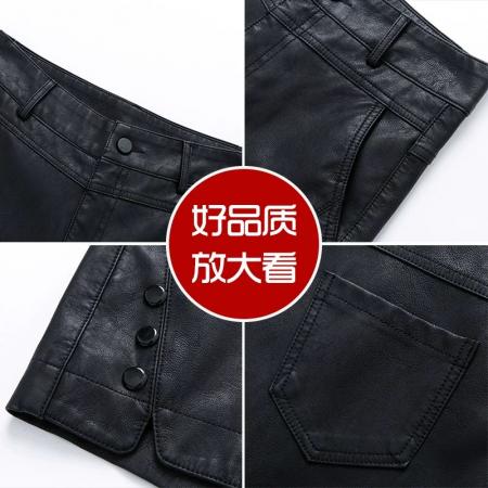 FA45951# 不配腰带皮裤女秋冬季加绒高腰皮短裤外穿百搭打底靴裤子显瘦 服裝批發女裝批發服飾貨源