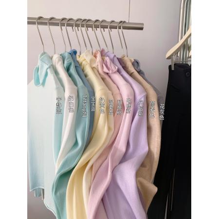 FA45957# 13色糖果色堆堆领长袖打底衫女简约纯色高领内搭外穿针织上衣 服裝批發女裝批發服飾貨源