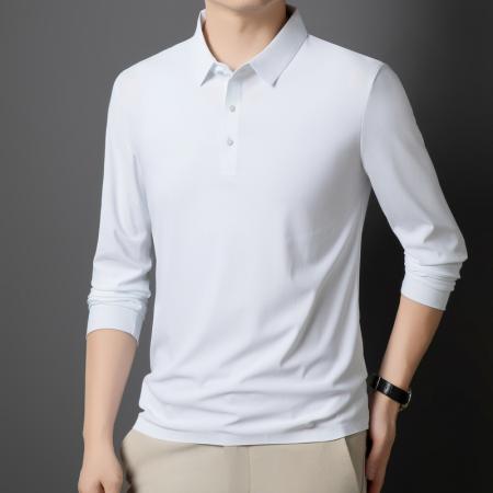 LN76343# 纯色翻领上衣冰丝polo衫长袖男春秋装衣服无痕商务休闲速干衣1199款长袖 男装批发男生服饰批发