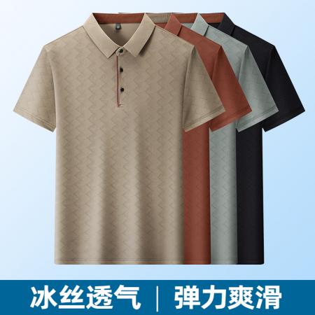 LN76344# 夏季新款冰丝时尚翻领POLO衫商务休闲上衣大码 男装批发男生服饰批发
