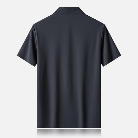 LN76346# 高品质工厂新款冰丝立领半胸拉链男士短袖t恤夏季薄款透气凉运动休闲半袖Polo衫上衣 男装批发男生服饰批发