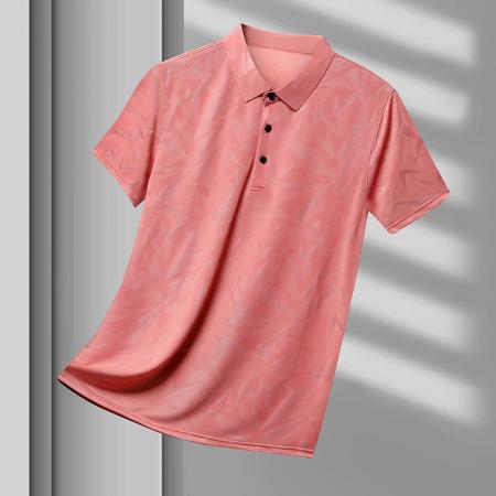 LN76349# 高级感男士短袖T恤男新款夏季冰丝上衣男士宽松舒适透气纯色半袖男子商务休闲POLO衫男 男装批发男生服饰批发