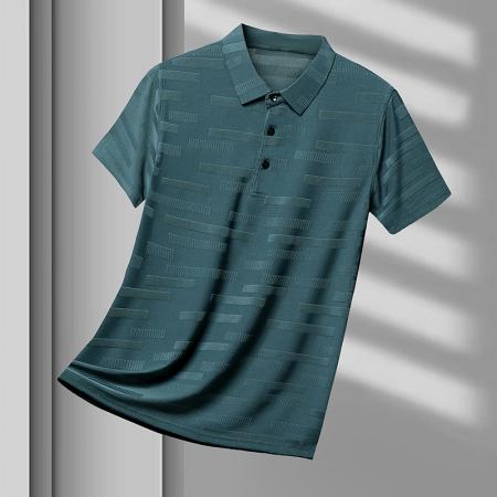 LN76350# 夏季高档短袖T恤男士冰丝翻领休闲商务半袖装薄款POLO衫男体恤翻领上衣男 男装批发男生服饰批发