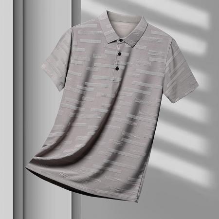 LN76350# 夏季高档短袖T恤男士冰丝翻领休闲商务半袖装薄款POLO衫男体恤翻领上衣男 男装批发男生服饰批发