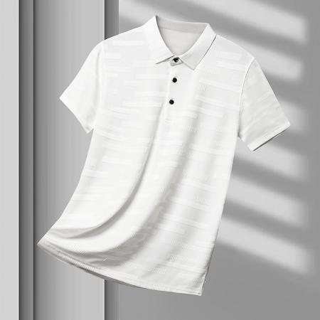 LN76350# 夏季高档短袖T恤男士冰丝翻领休闲商务半袖装薄款POLO衫男体恤翻领上衣男 男装批发男生服饰批发