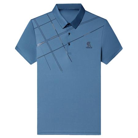 LN76351# 夏季凉感冰丝polo衫男翻领印花休闲t恤男轻奢时尚百搭薄款半袖男士冰丝短袖批发 男装批发男生服饰批发