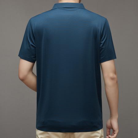 LN76352# 高档polo衫男高级感夏季纯色冰丝T恤男士条纹无痕翻领半袖男休闲商务短袖男款上衣 男装批发男生服饰批发