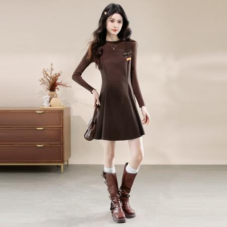 FA45995# 冬季新款法式复古气质高级背心裙毛衣两件套 服裝批發女裝批發服飾貨源