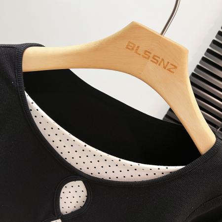 FA46024# 黑色镂空假两件波点打底衫内搭女秋冬设计感长袖T恤针织 服裝批發女裝批發服飾貨源