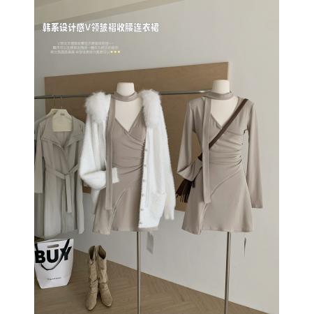 冬季长袖针织内搭连衣裙女早秋新...