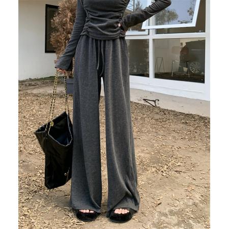 FA46030# 韩系休闲慵懒风露肩长袖T恤套装 服裝批發女裝批發服飾貨源