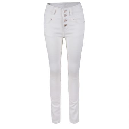 FA46057# 高腰牛仔裤女小脚裤显瘦学生长裤修身新款排扣加绒大码潮 服裝批發女裝批發服飾貨源