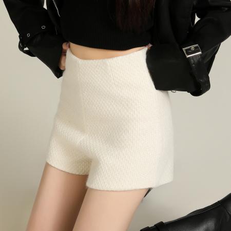 FA46129# 高腰小香风短裤女新款爆款秋冬季外穿毛呢裙裤子冬天黑色靴裤 服裝批發女裝批發服飾貨源