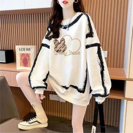 仿华棉复合后包领/全件压线/整件烫爆款卫衣女 服裝批發女裝批發服飾貨源