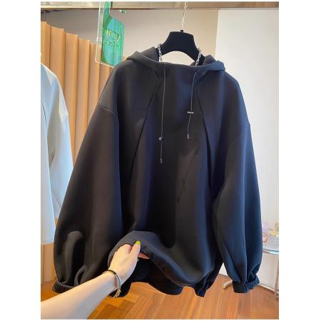 FA46144# 原版质量特大码300斤秋冬季加绒加厚连帽卫衣女 服裝批發女裝批發服飾貨源